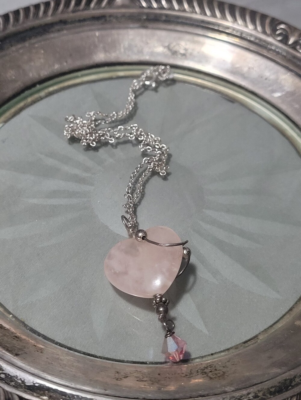Rose Quartz Heart Pendant Necklace - Women's Sterling Silver Jewelry
